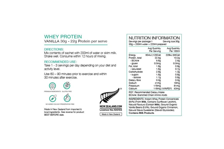 PURE Whey Protein Concentrate Sachets