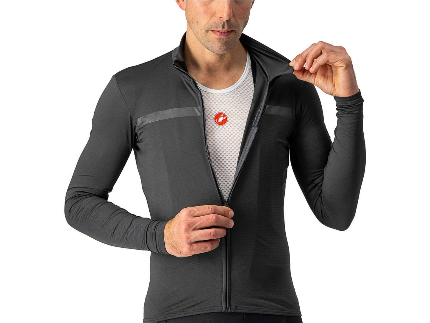 Castelli Pro (Dark Grey) Thermal Jersey - Men's - The Triathlon Store