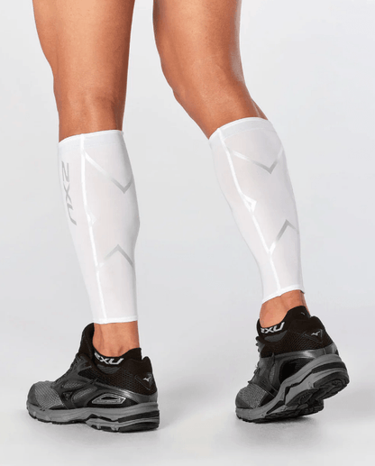 Compression Calf Guards - White - The Triathlon Store